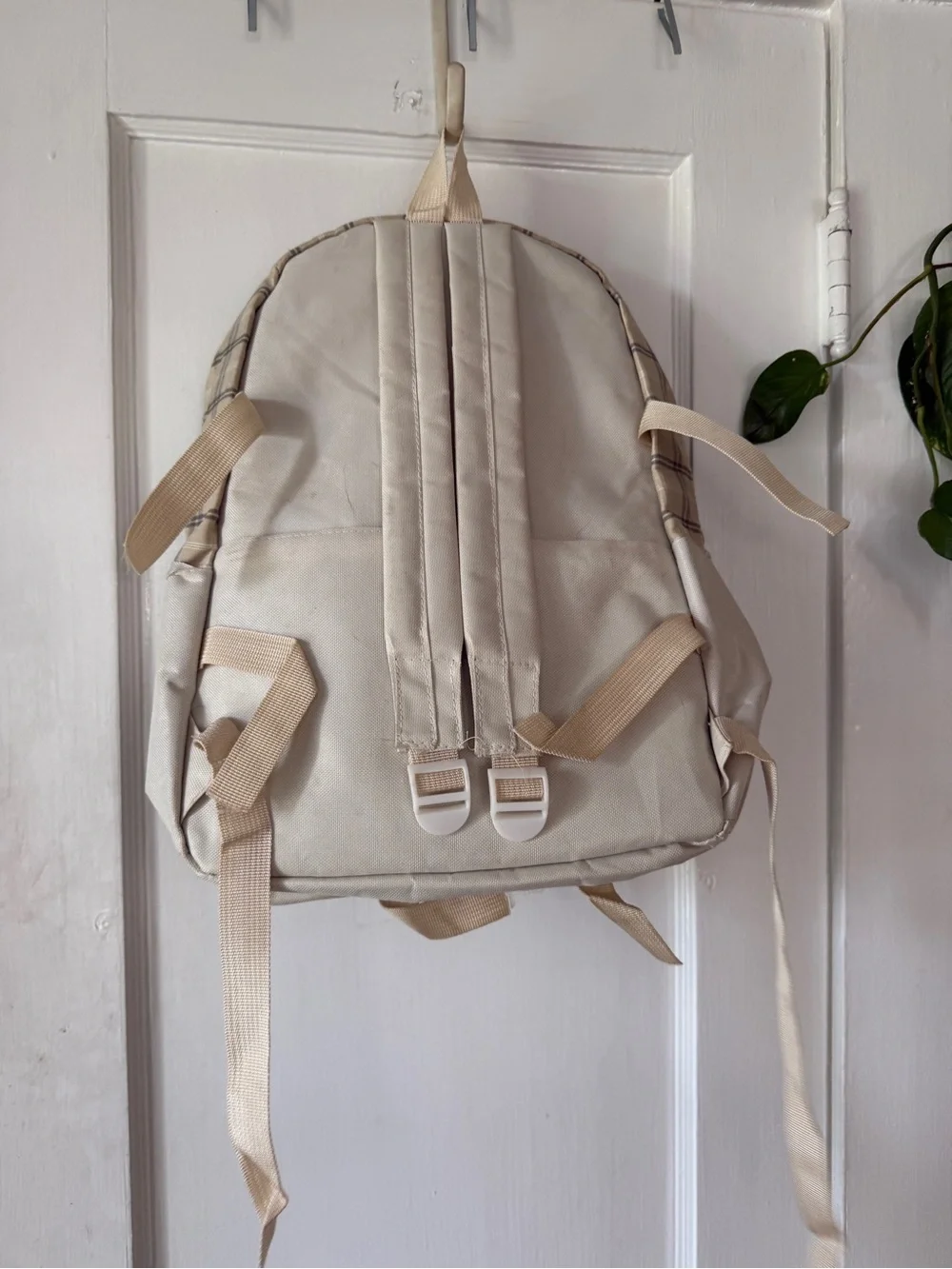 Beige Plaid FASHION Backpack